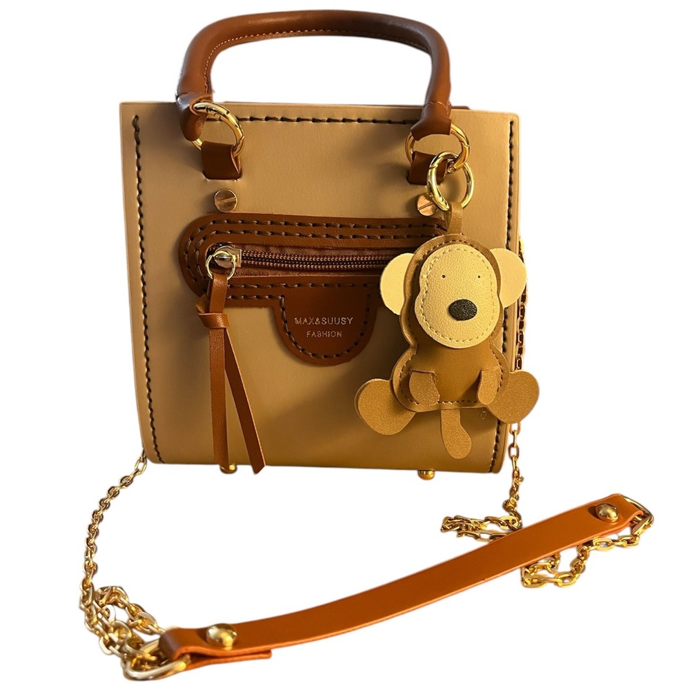 Tan and Brown Women's Bag